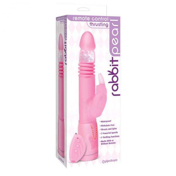 Remote Control Thrusting Rabbit Pearl Vibrator Pink